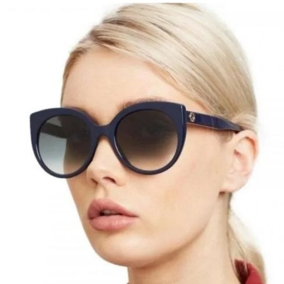 NWT authentic Gucci Womens Cat Eye Blue Fashion sunglasses .๐๐๐ - Picture 1 of 15